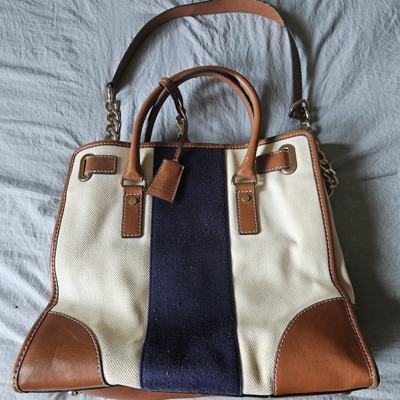 Michael Kors Tan, Cream, and Black Tote - Picture 2 of 6